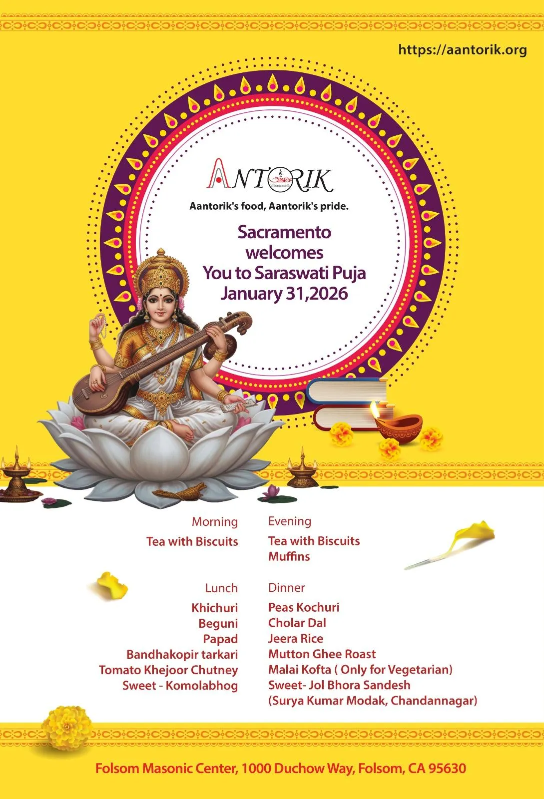 Saraswati Puja 2026 Food Menu